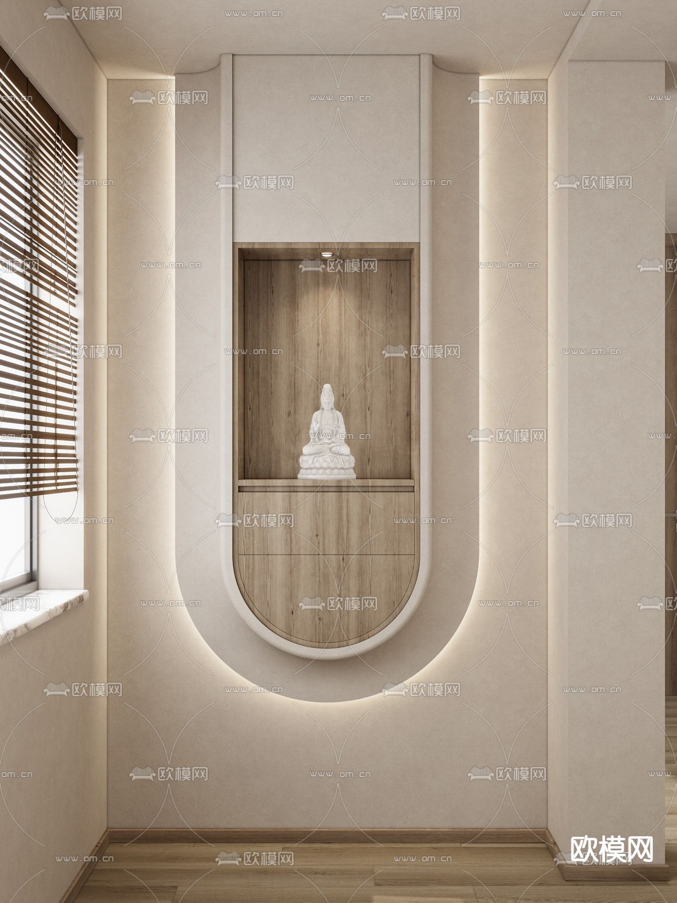 侘寂门厅 玄关过道3d模型下载（渲染图4）