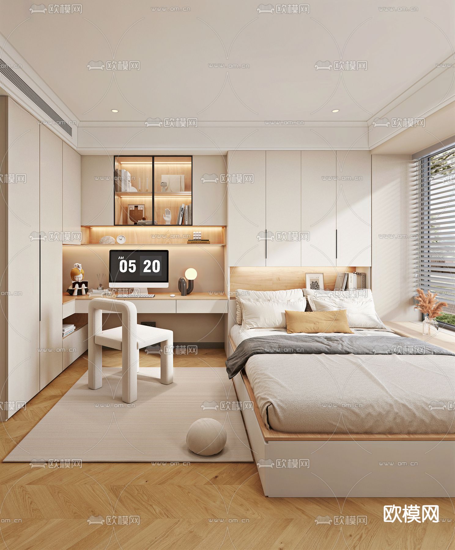 榻榻米卧室 次卧3d模型下载