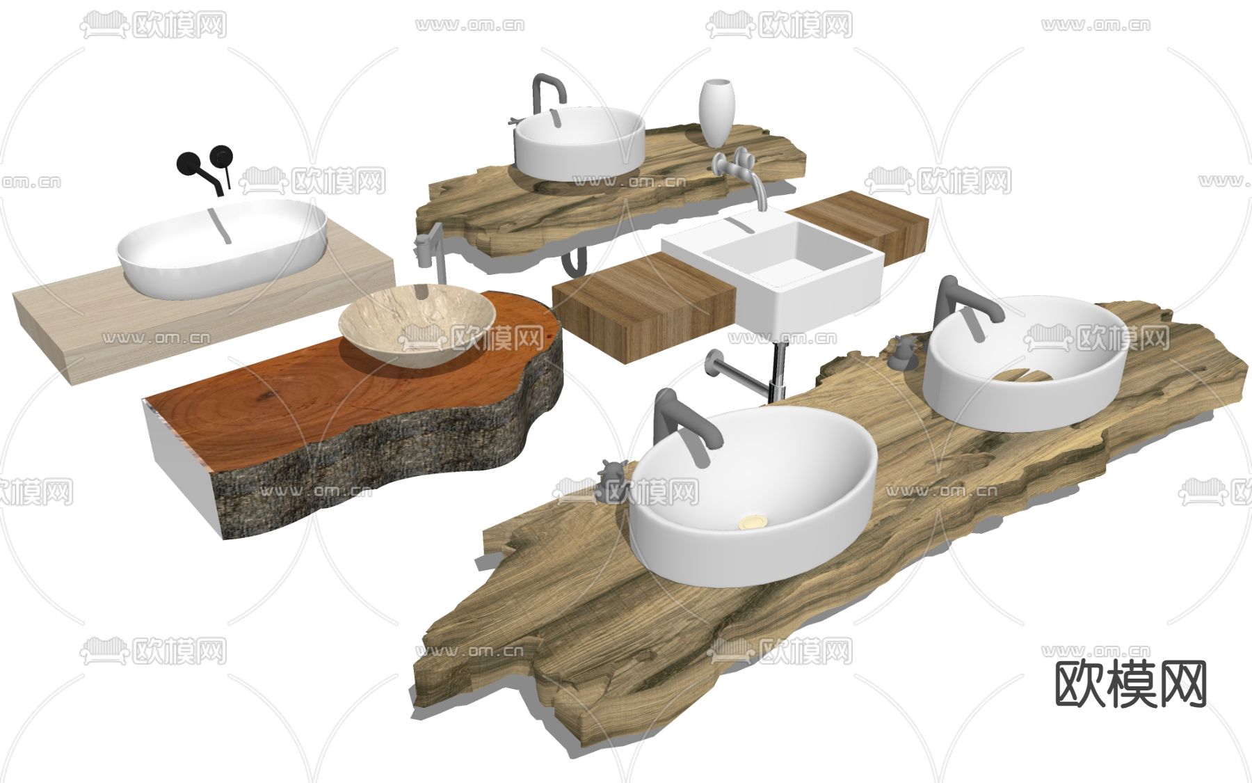 洗手台 洗漱盆su模型下载（渲染图2）