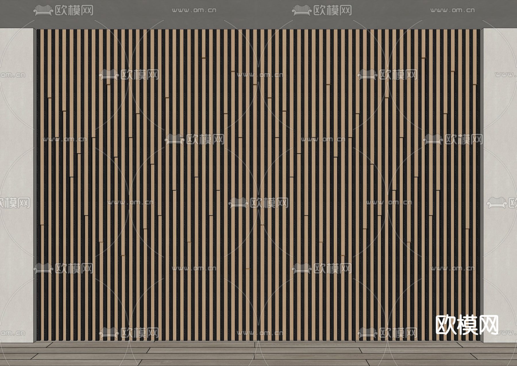 背景墙 护墙板 长城板su模型