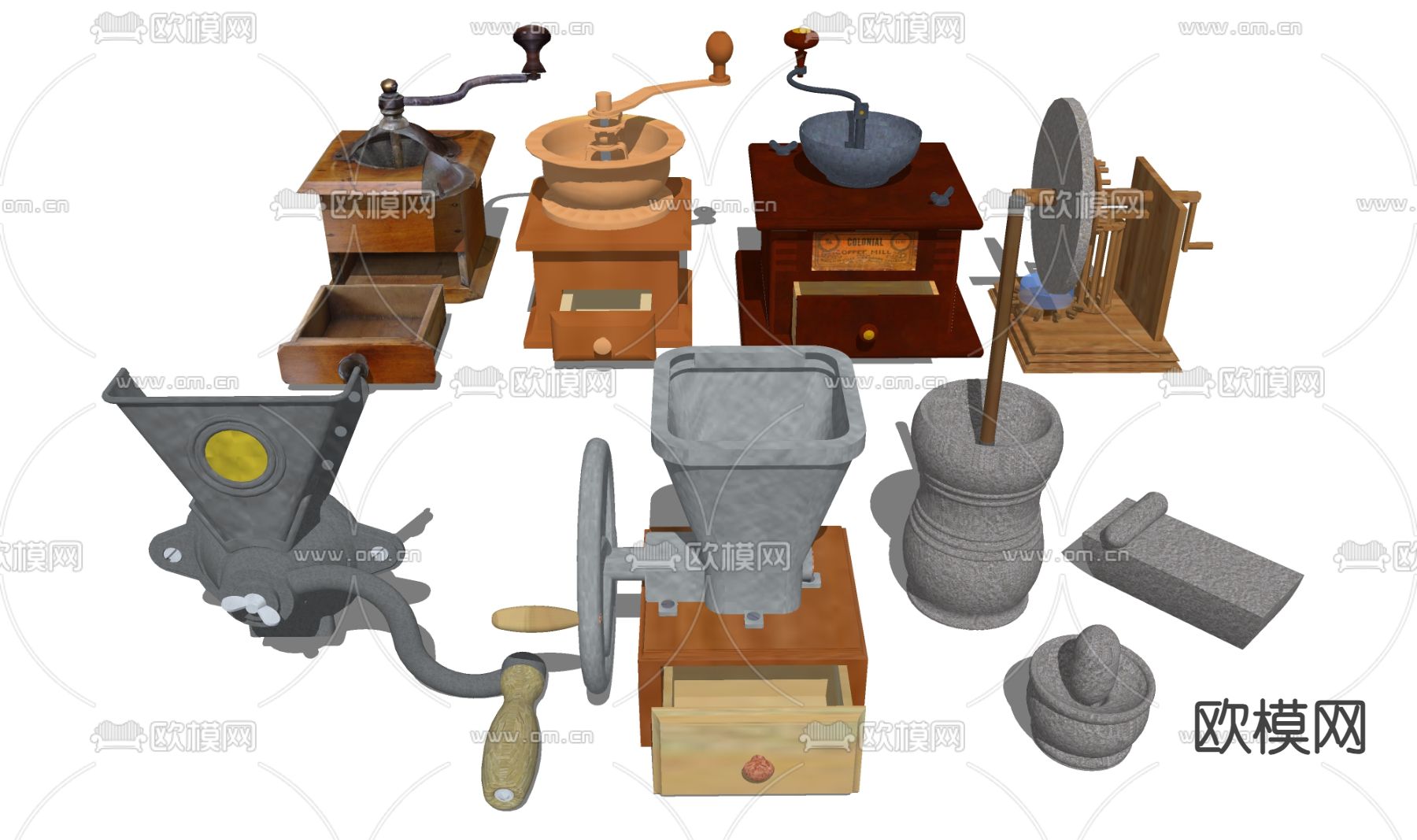 咖啡研磨机 打磨机su模型下载（渲染图1）