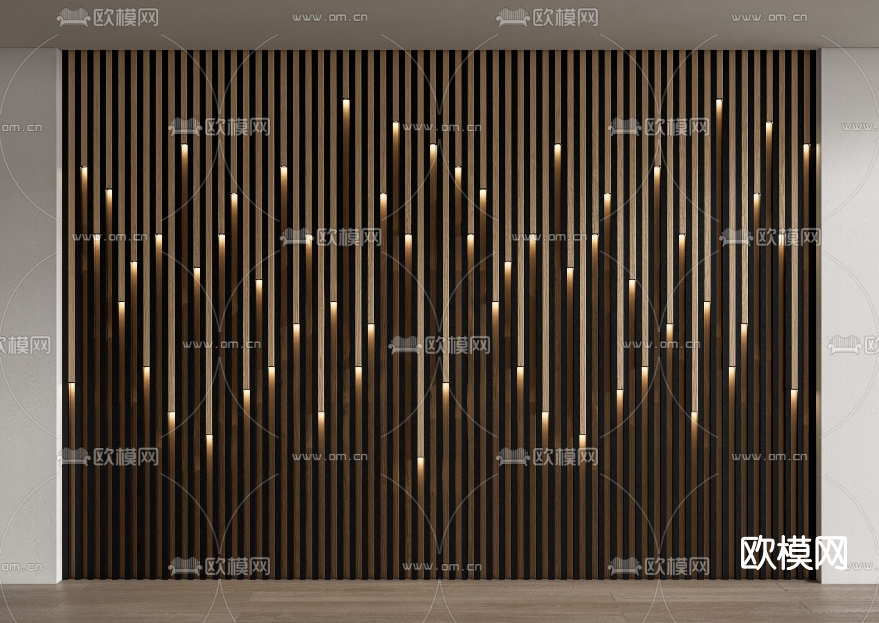 背景墙 护墙板 长城板su模型