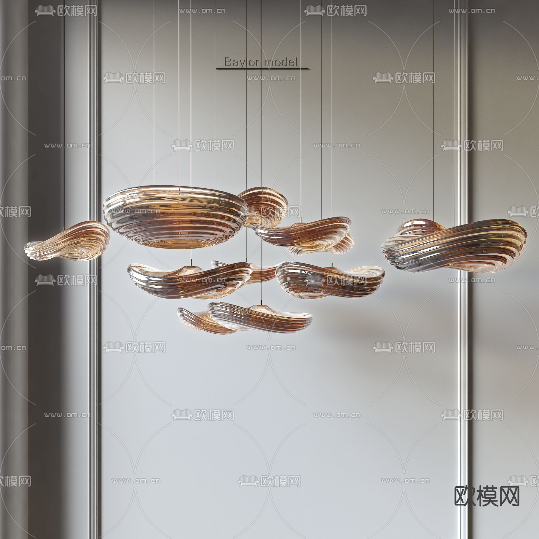 轻奢吊灯 大堂灯 装饰灯3d模型下载