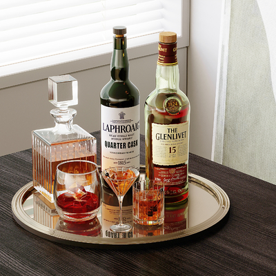  现代酒水 洋酒su模型 