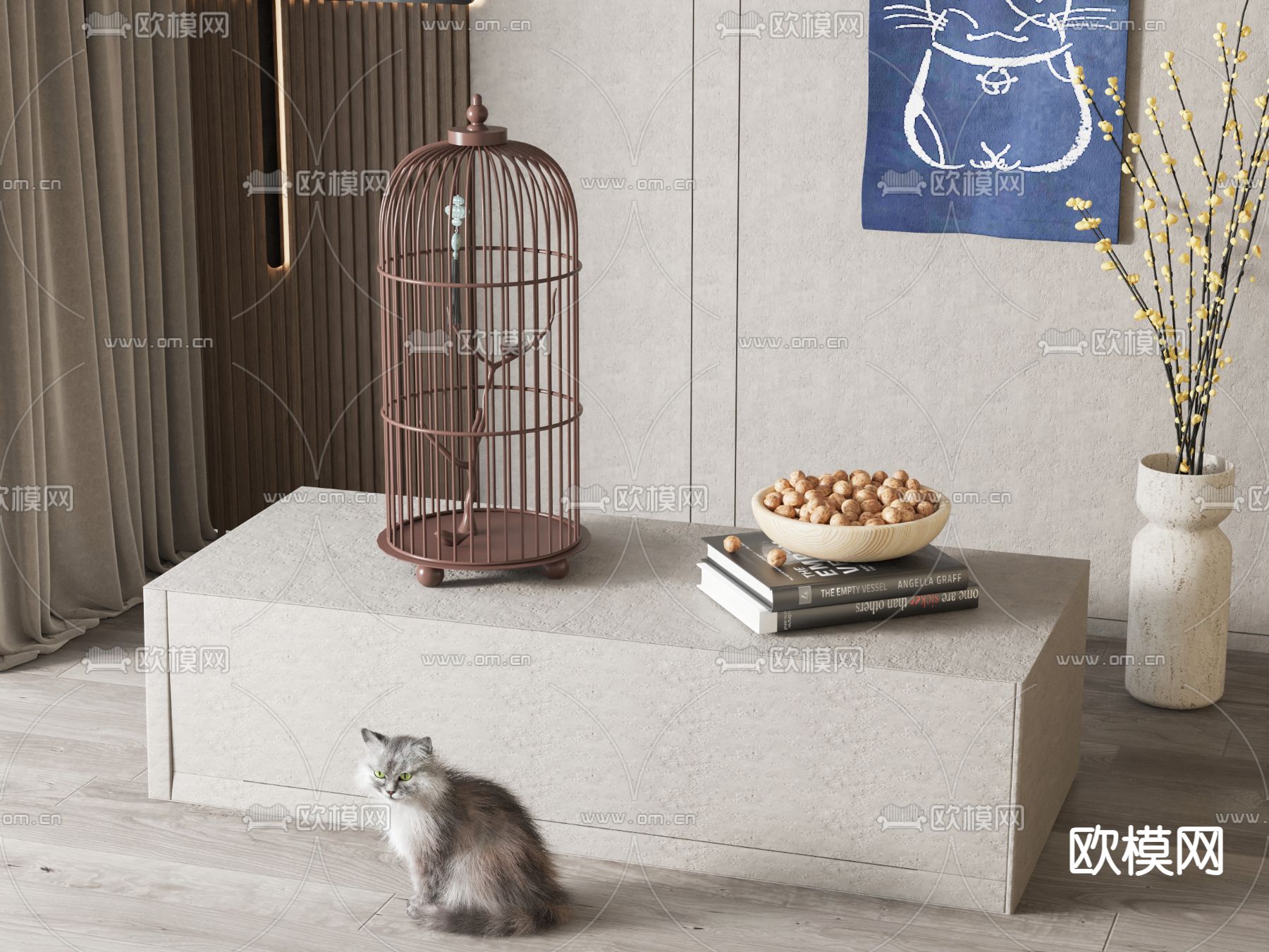 新中式鸟笼su模型下载（渲染图1）