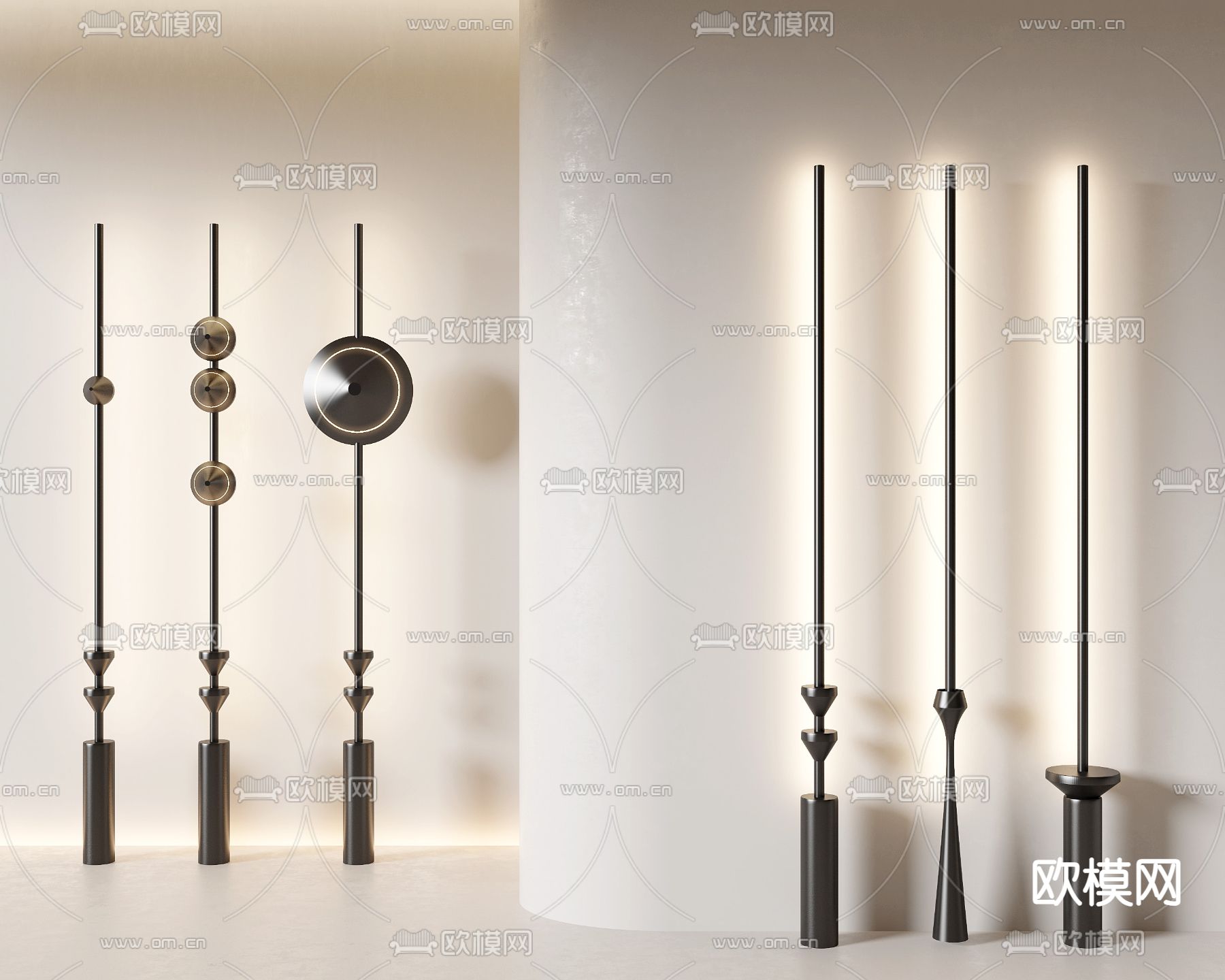 线性落地灯3d模型下载