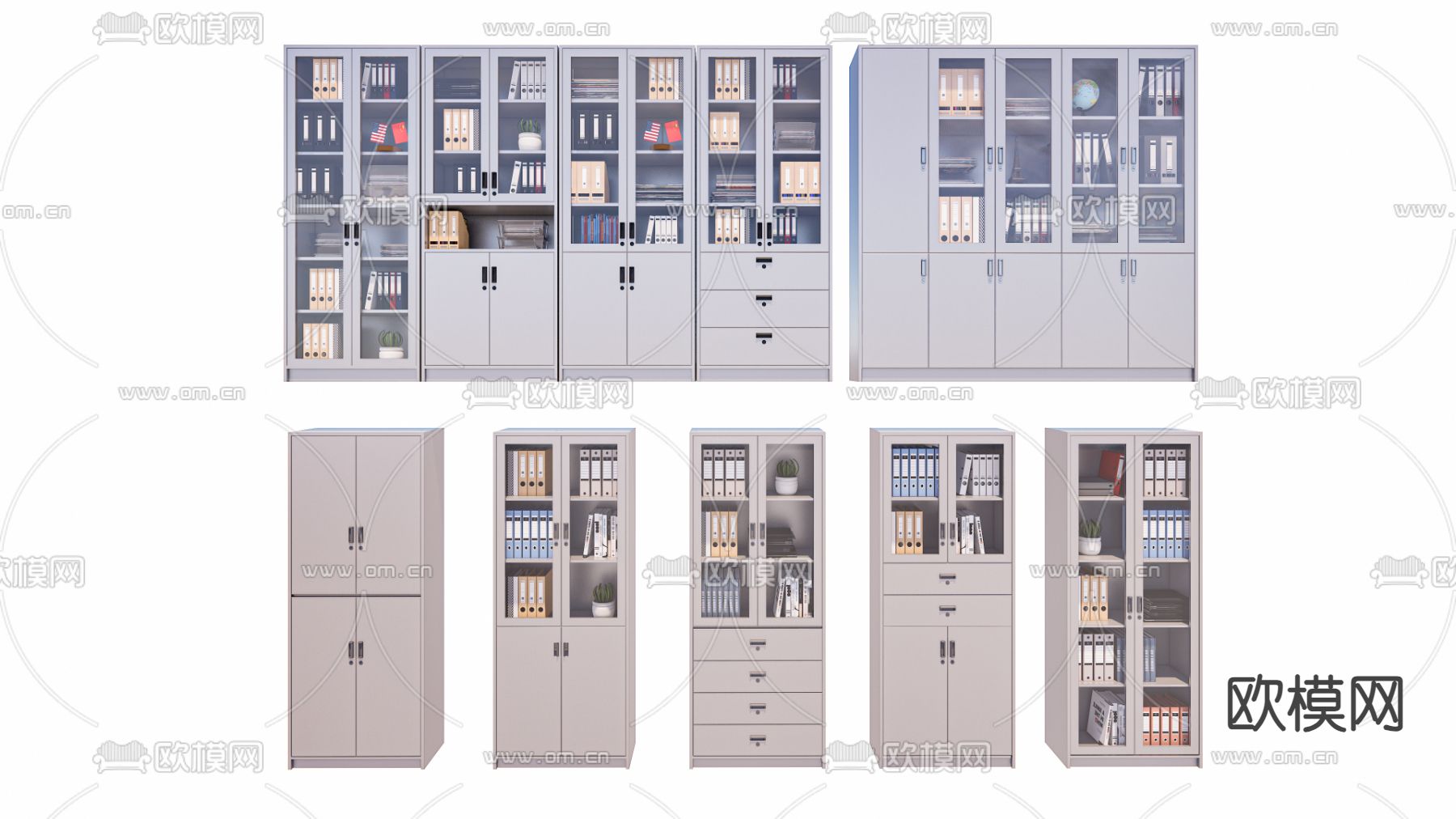 办公储存柜su模型下载（渲染图1）