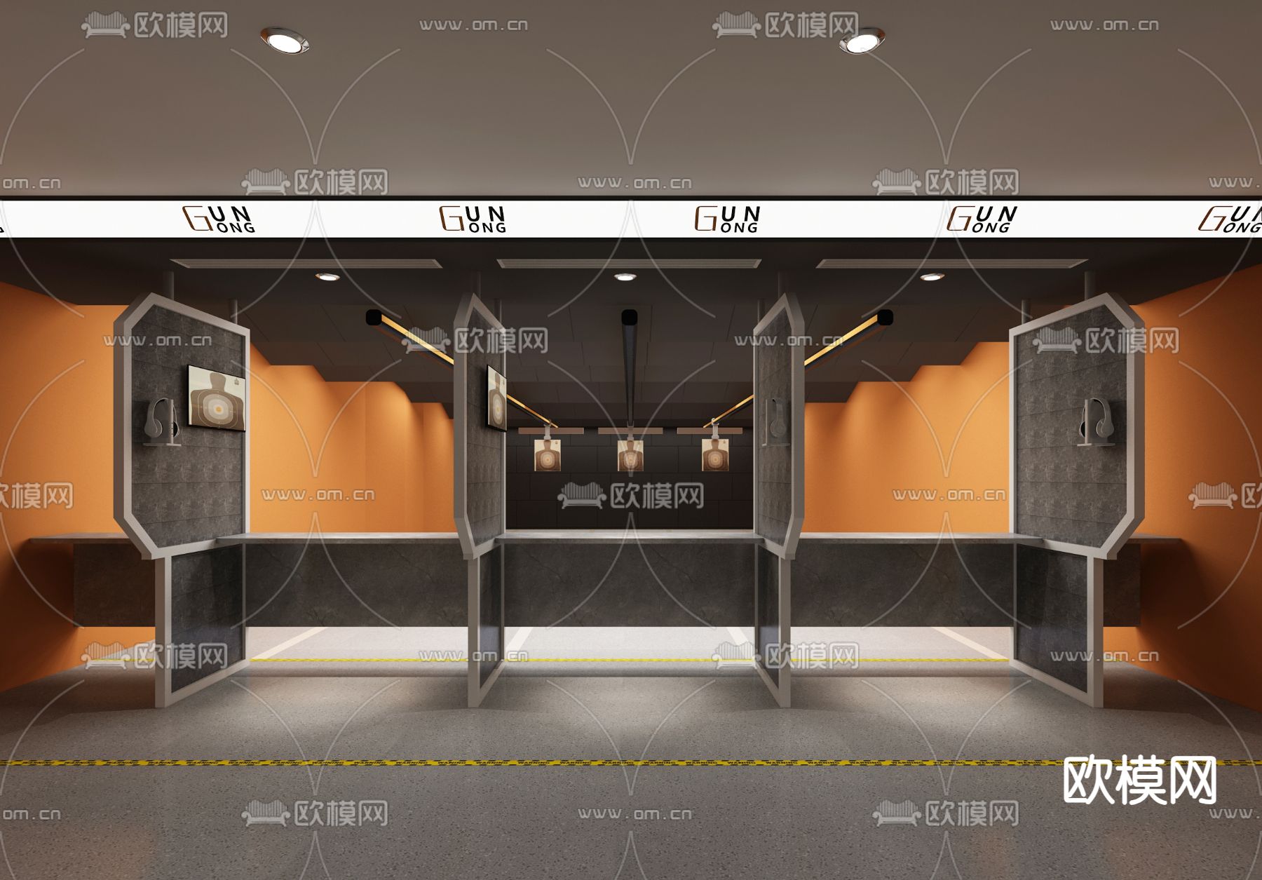 射击体验馆3d模型