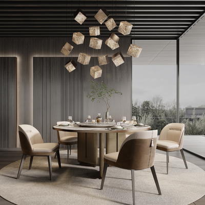  Minotti 米洛提 餐桌椅su模型 