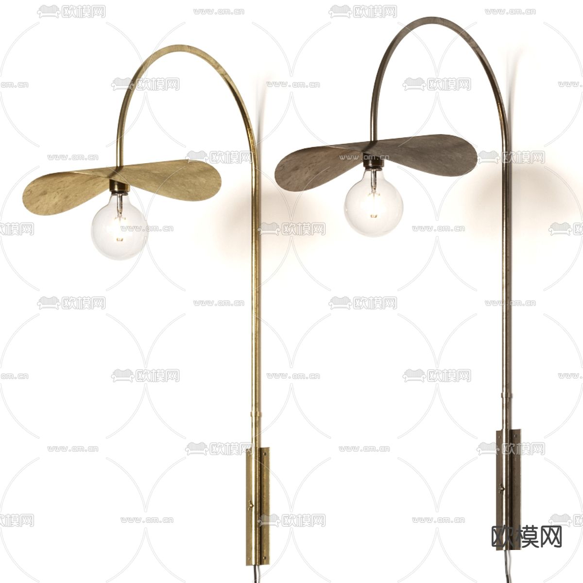 金属壁灯su模型下载（渲染图1）