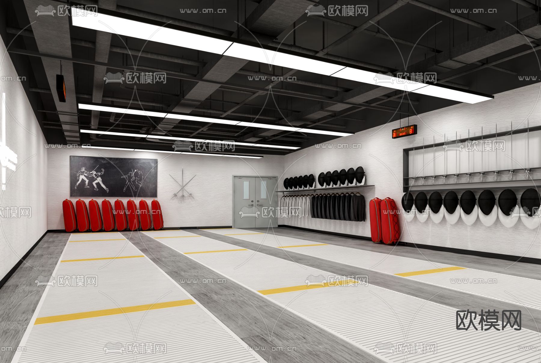 击剑教室3d模型下载