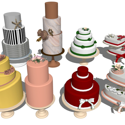  生日蛋糕su模型 