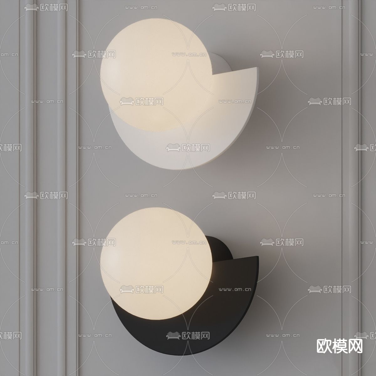 现代壁灯3d模型下载