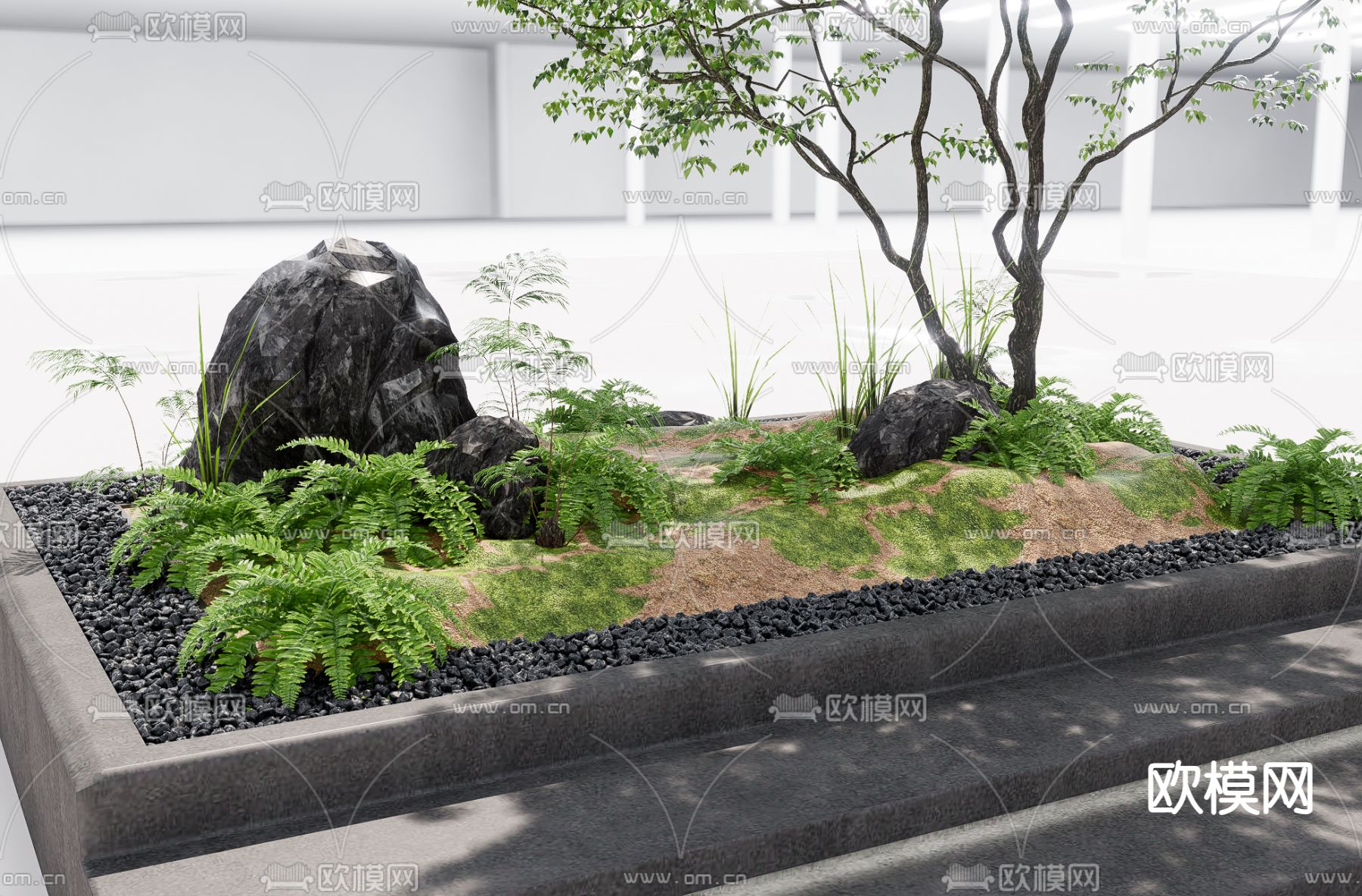 花坛 树池su模型下载（渲染图1）