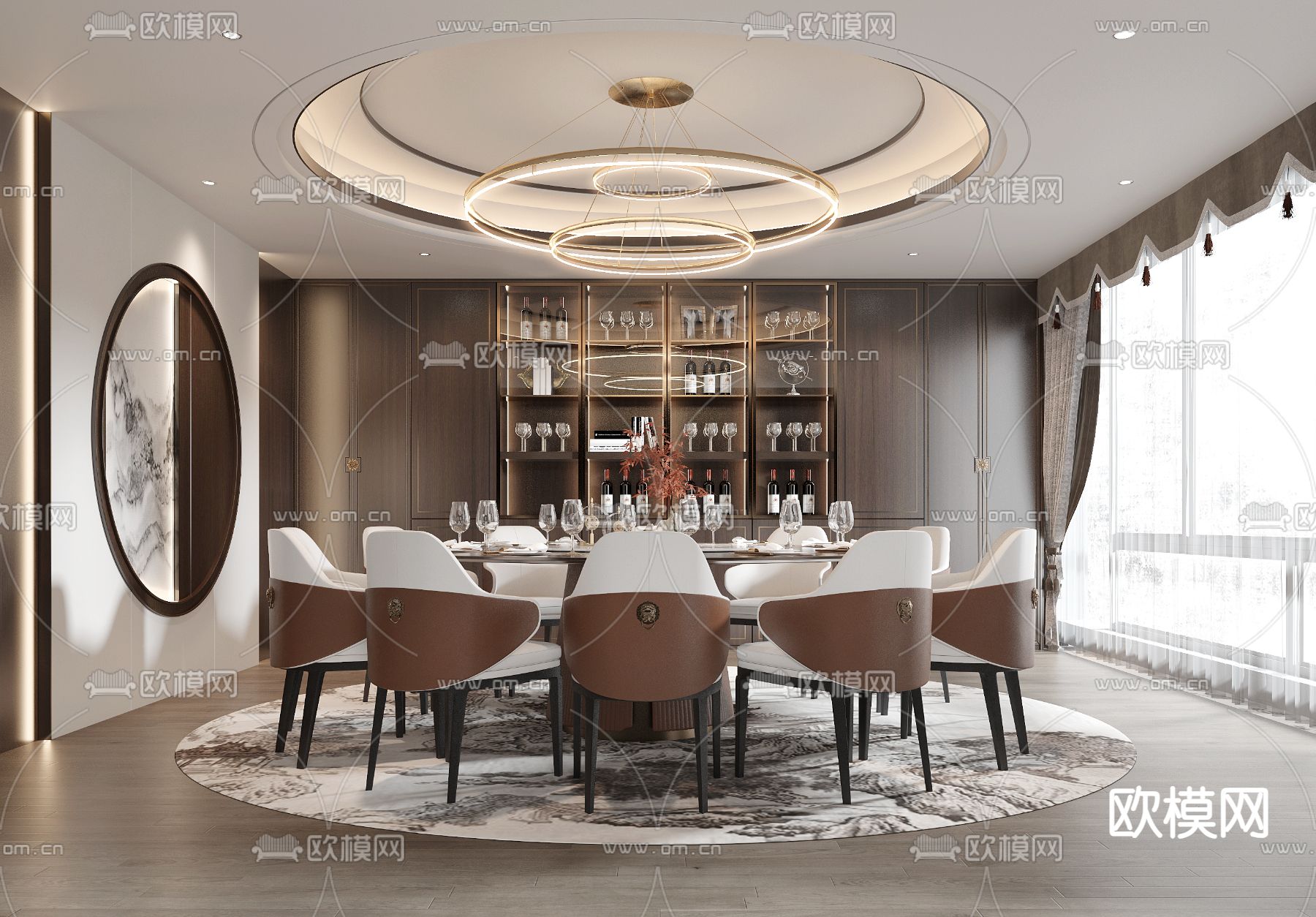 中餐厅包厢 酒楼包房3d模型下载