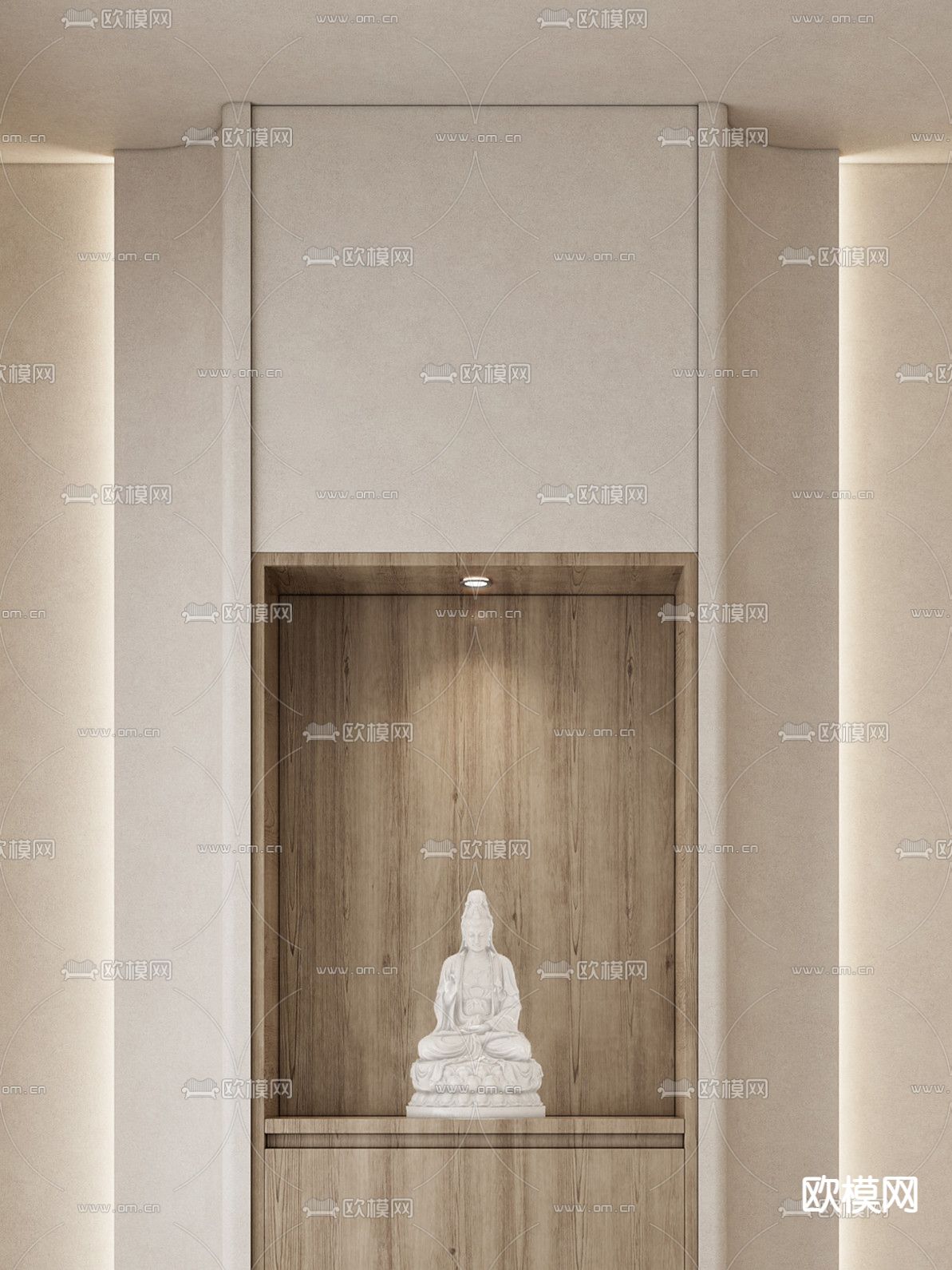 侘寂门厅 玄关过道3d模型下载（渲染图2）