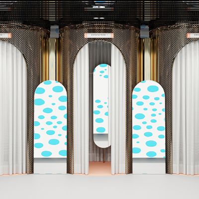  现代服装店 试衣间su模型 