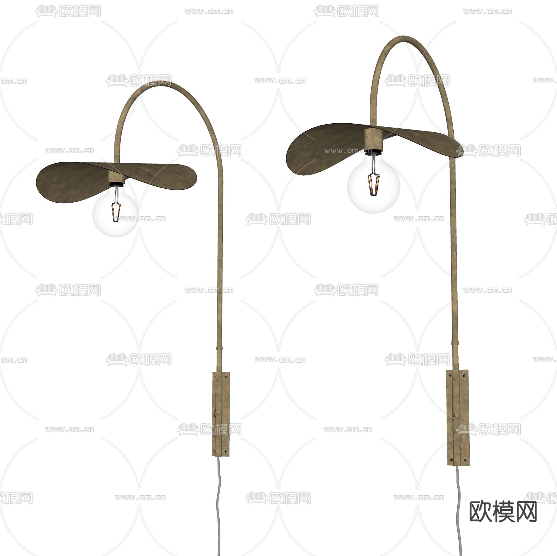 金属壁灯su模型下载（渲染图2）