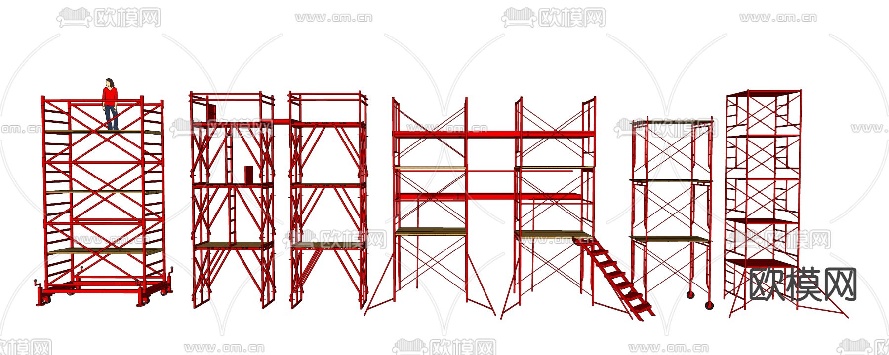 脚手架 桁架 工业器材su模型下载（渲染图2）