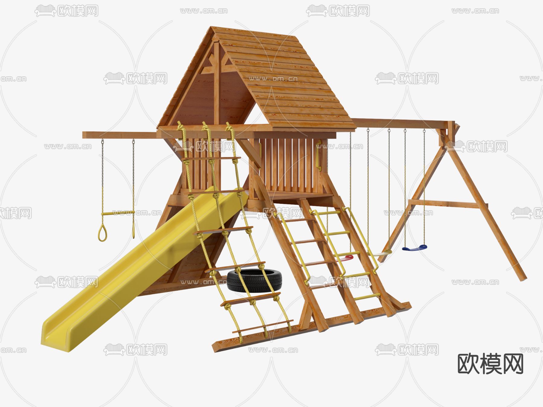 游乐器材 滑滑梯 吊环 秋千3d模型下载