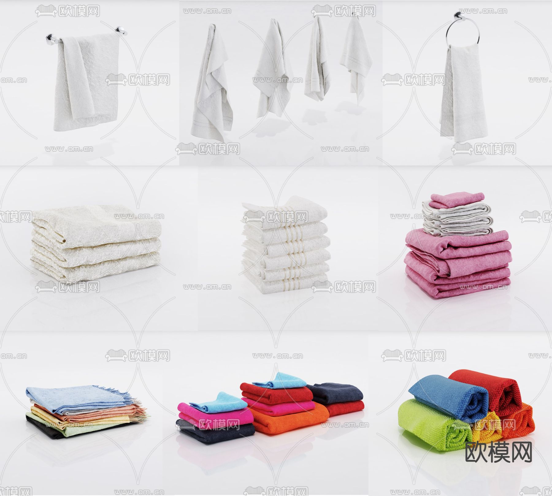 毛巾 毛巾架 浴巾3d模型下载