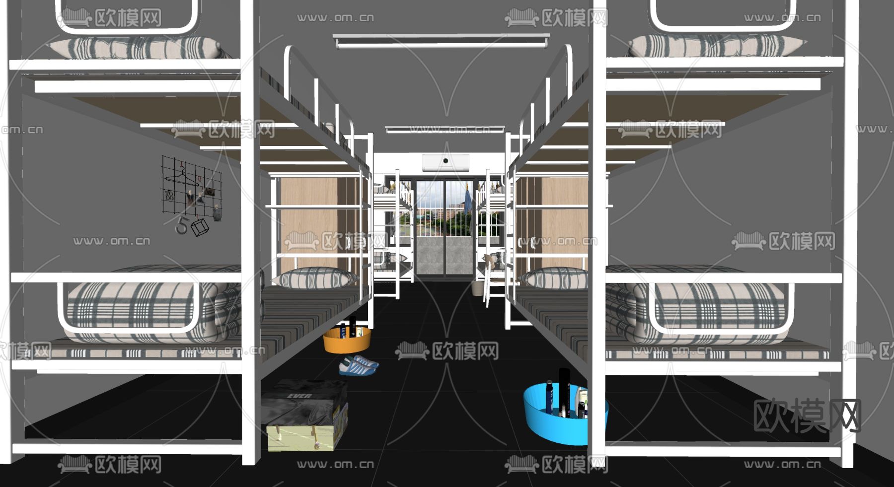 员工宿舍 学生宿舍su模型下载（渲染图2）