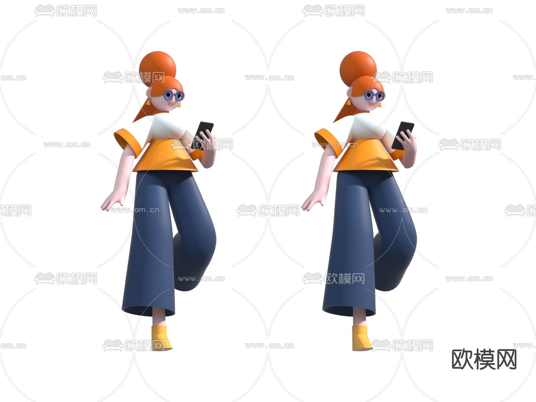 卡通雕塑 人偶摆件3d模型下载