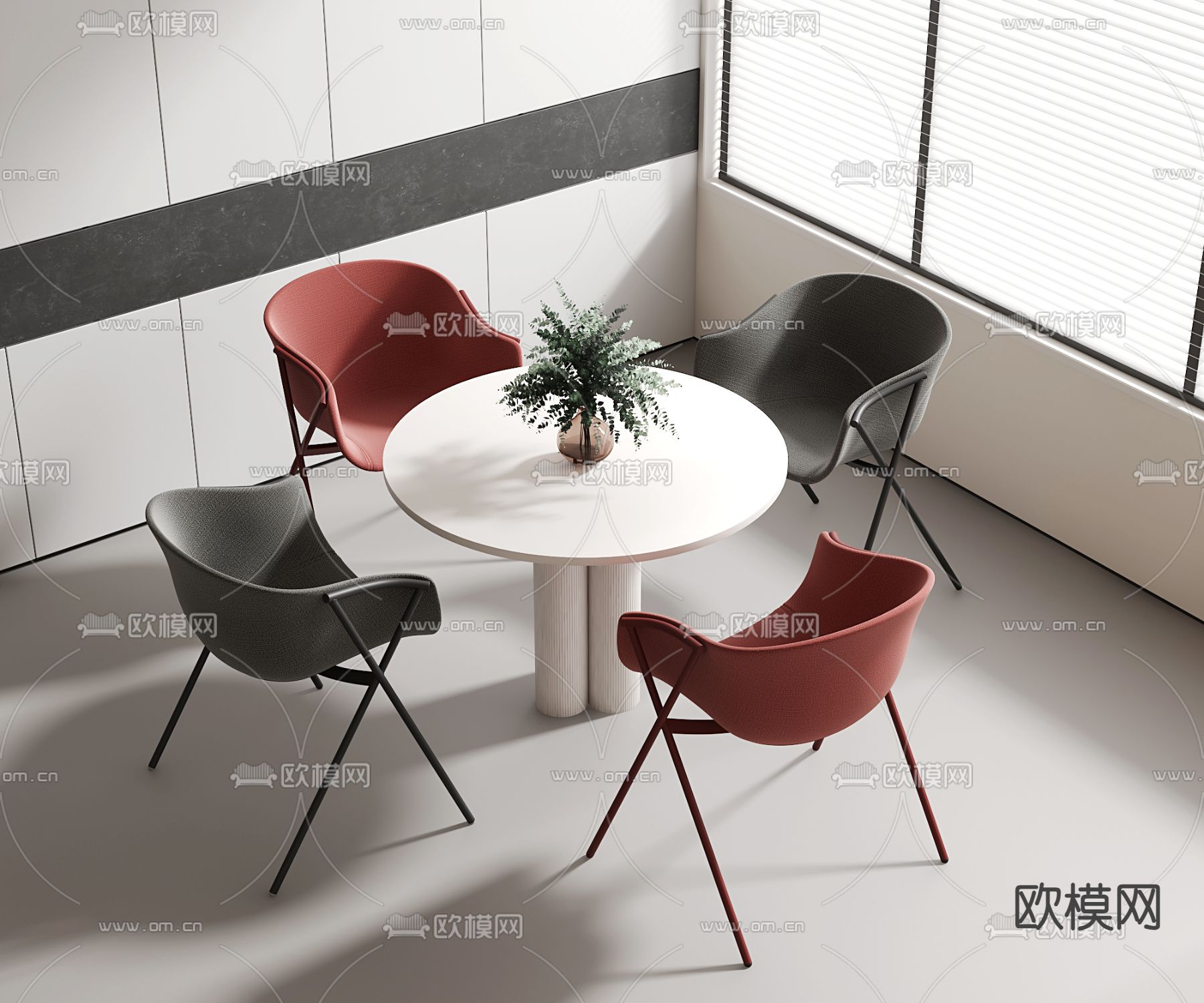 休闲桌椅 洽谈桌椅3d模型下载