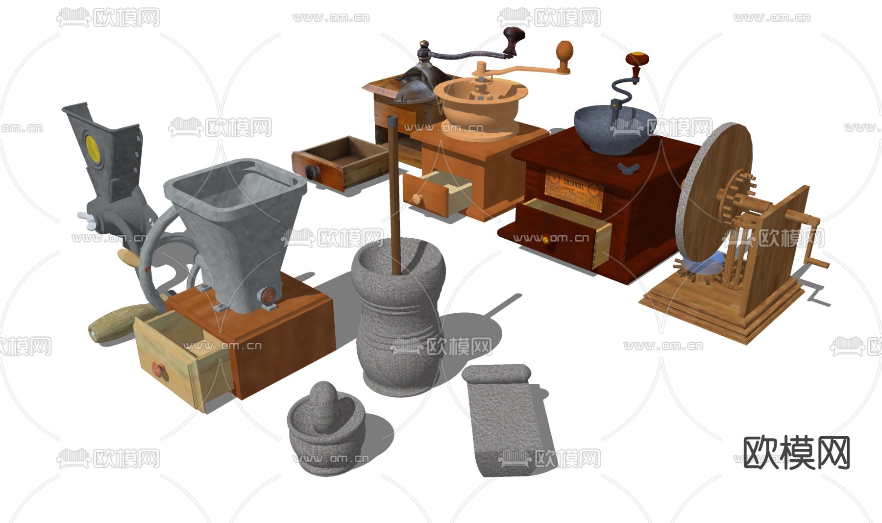 咖啡研磨机 打磨机su模型下载（渲染图2）