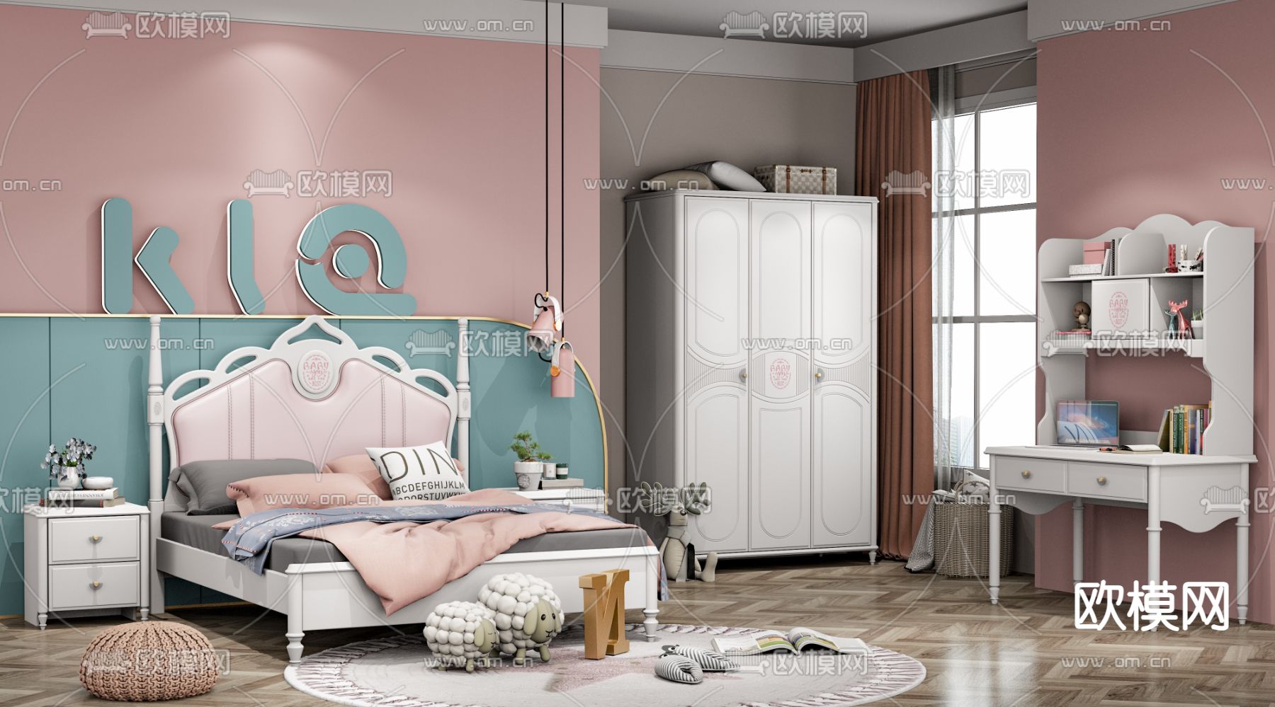 儿童房 女孩房 小孩房3d模型下载