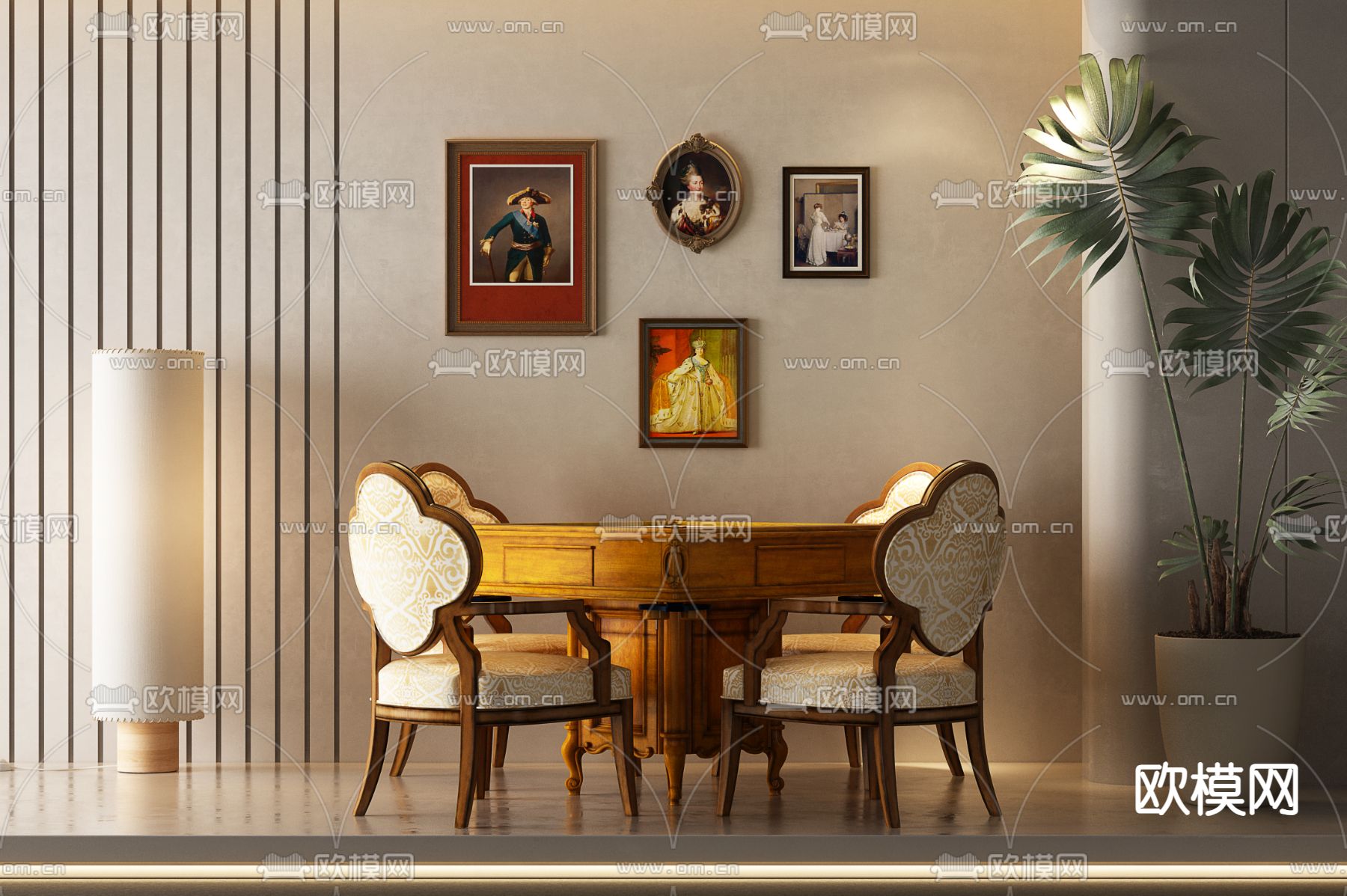 美式麻将桌3d模型