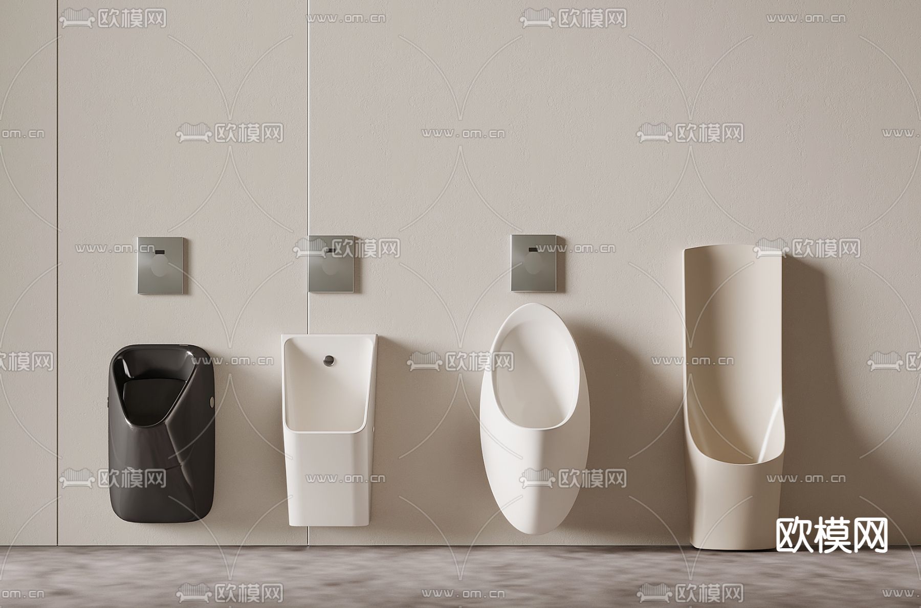 小便器su模型下载（渲染图1）