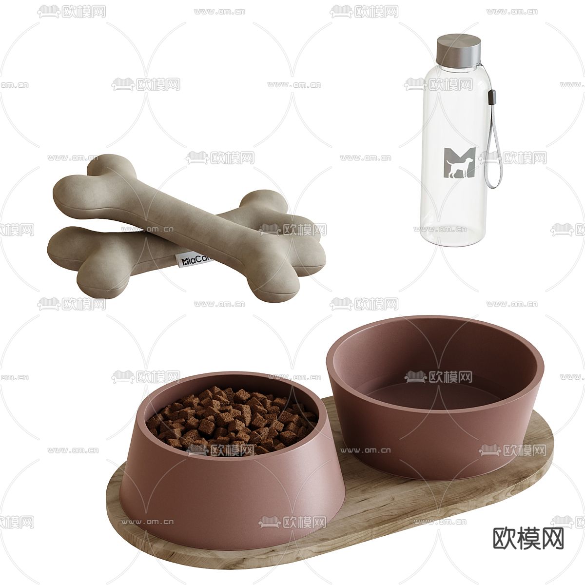 宠物窝 狗窝 狗粮 骨头3d模型下载（渲染图2）