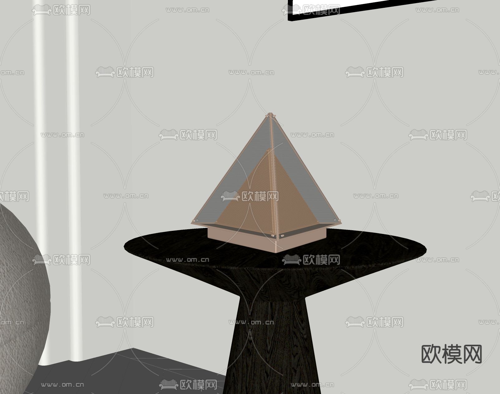 现代台灯su模型下载（渲染图2）