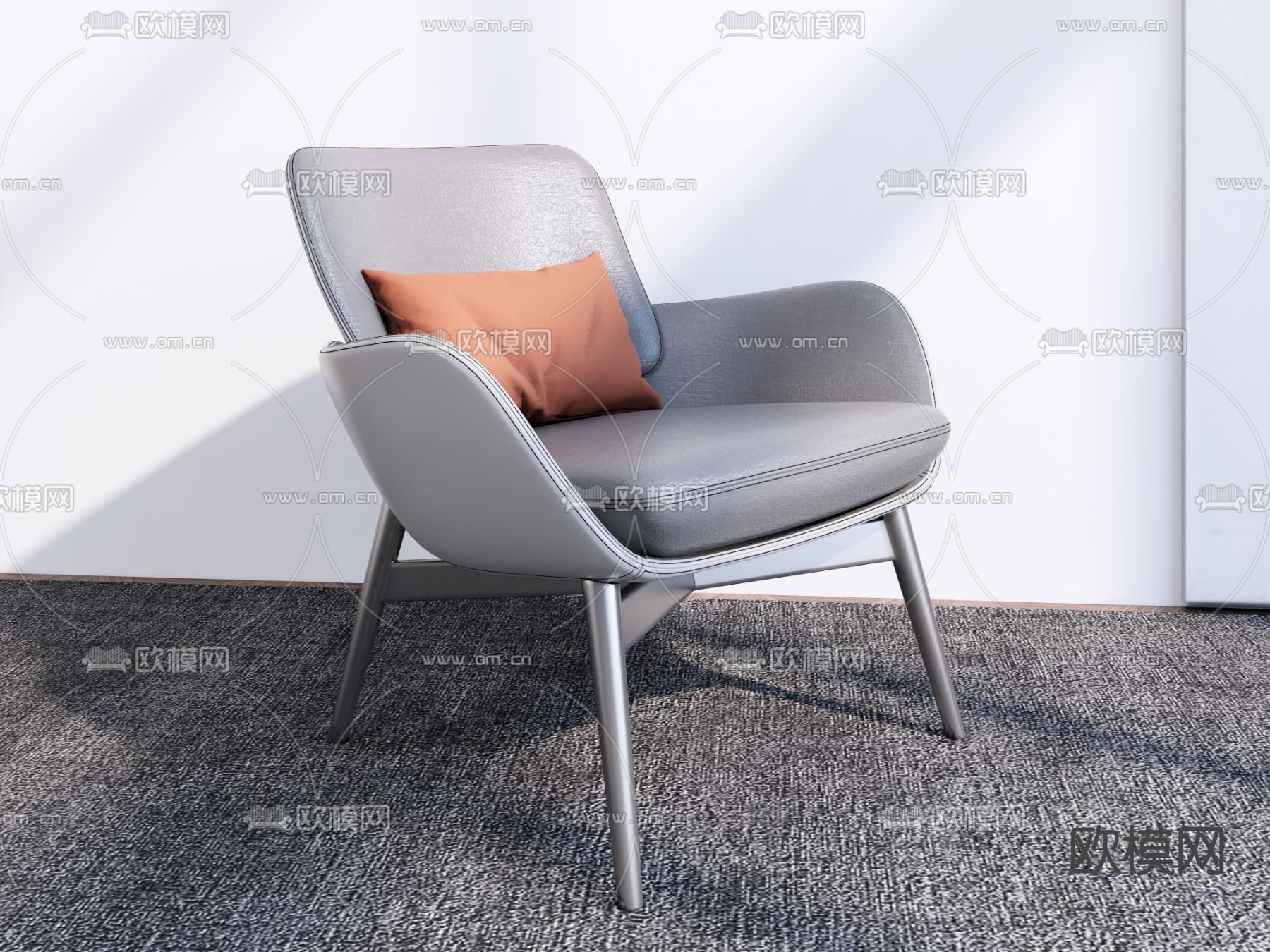 现代休闲椅 沙发椅su模型下载（渲染图2）