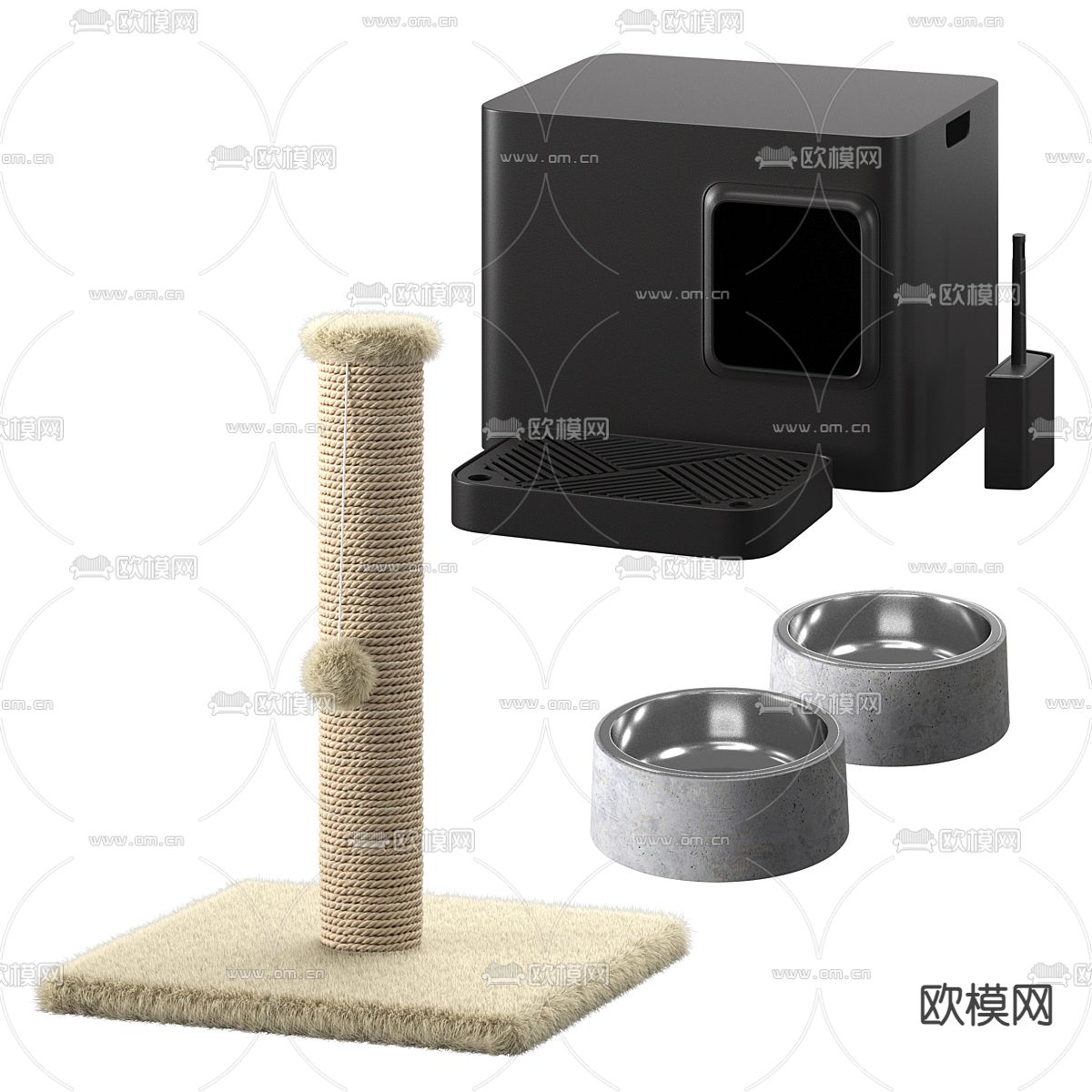 猫爬架 猫窝3d模型下载（渲染图2）