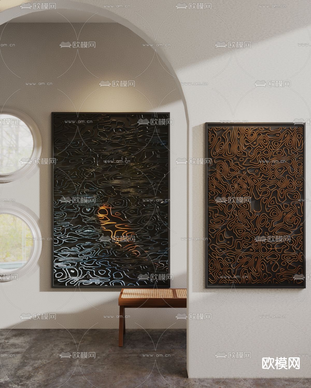 立体画 装饰画 抽象画3d模型下载（渲染图2）