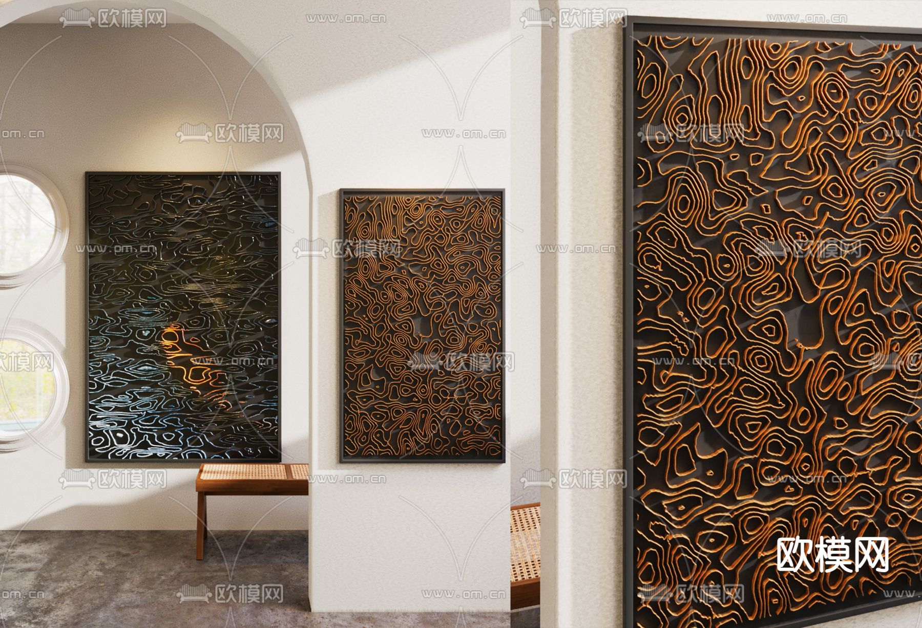 立体画 装饰画 抽象画3d模型下载（渲染图1）