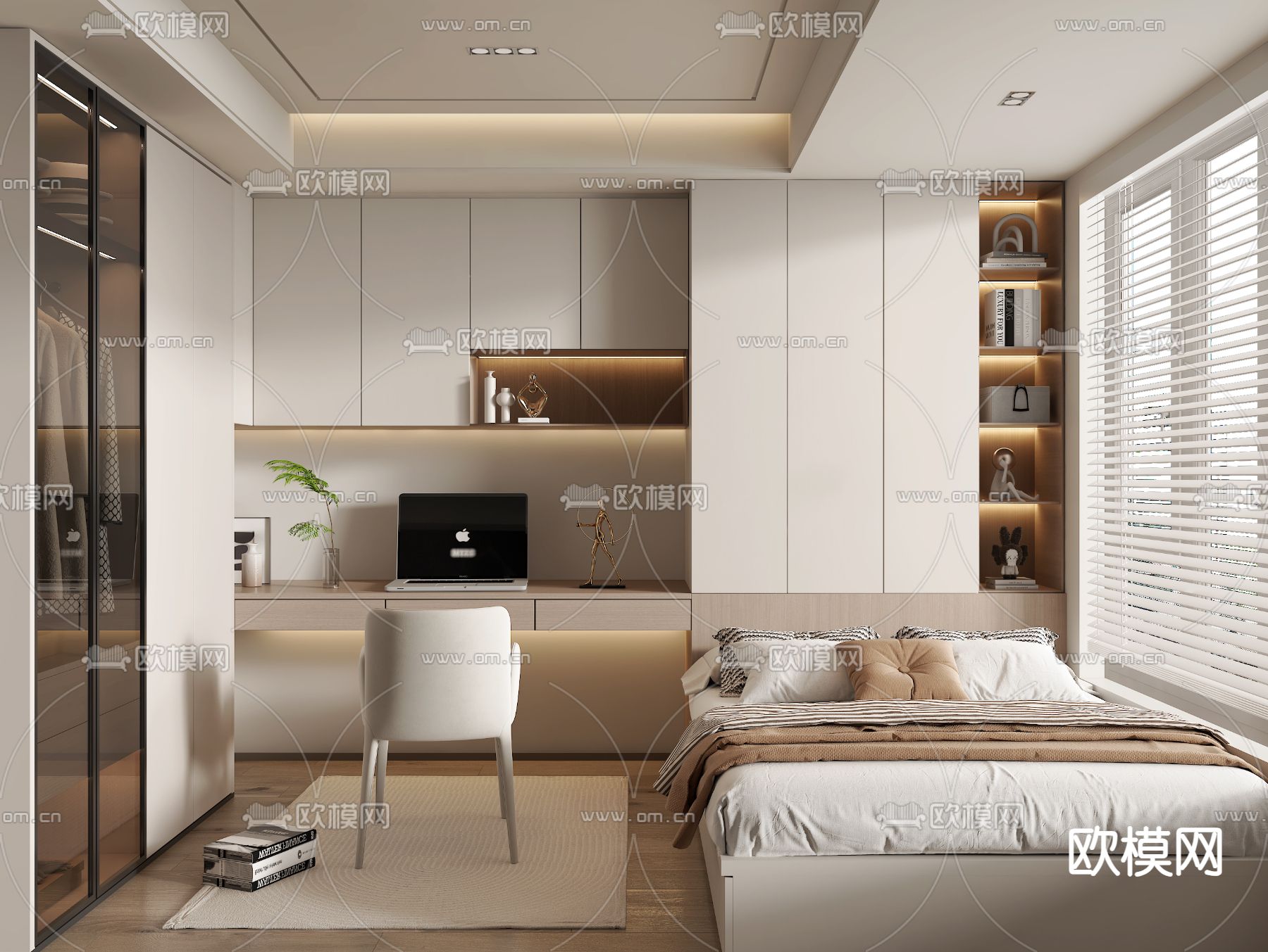 榻榻米卧室 次卧3d模型下载