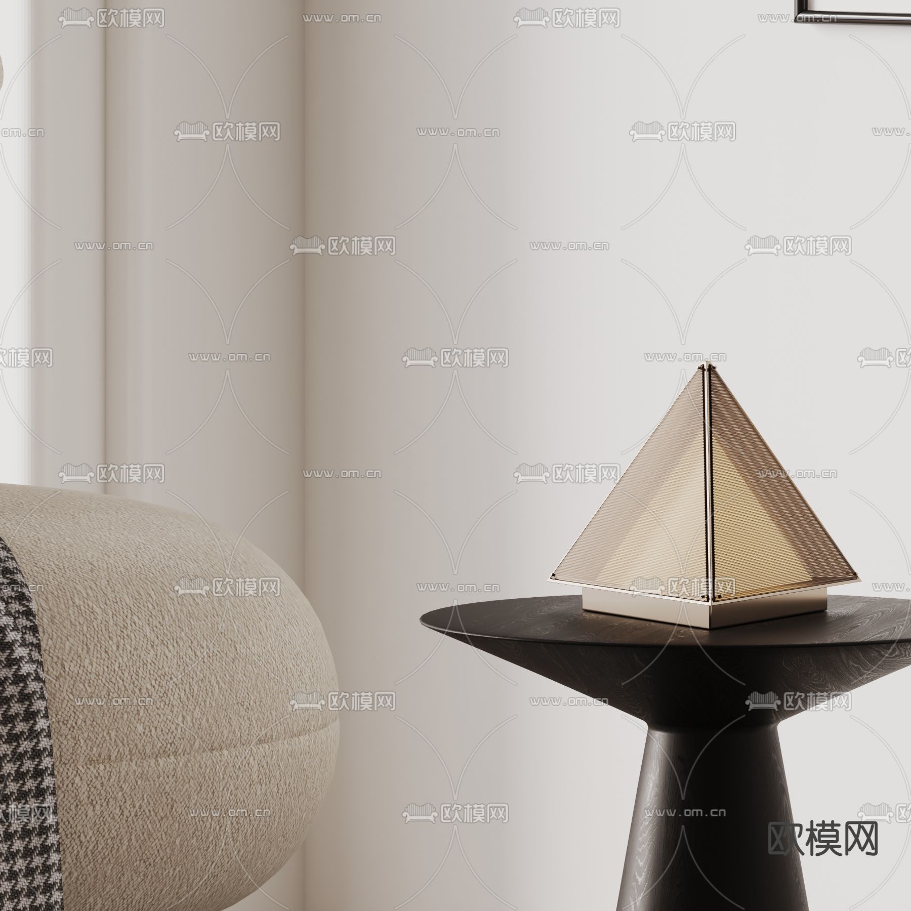 现代台灯su模型下载（渲染图1）