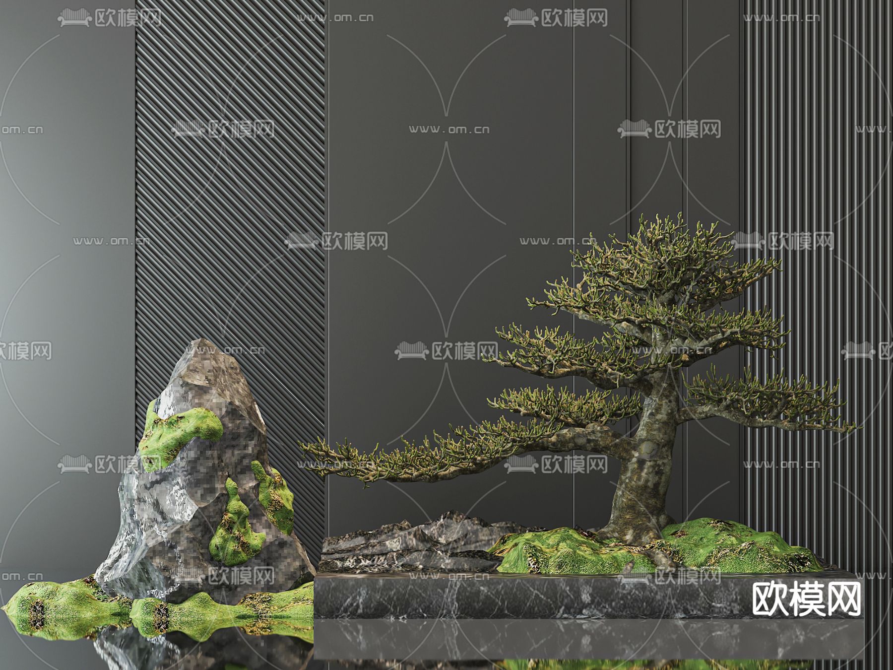 室内造景 植物堆3d模型下载