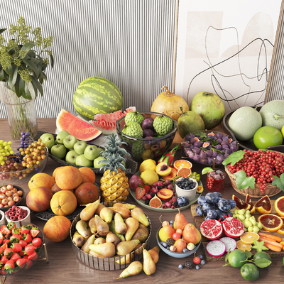  水果 西瓜 椰子su模型 