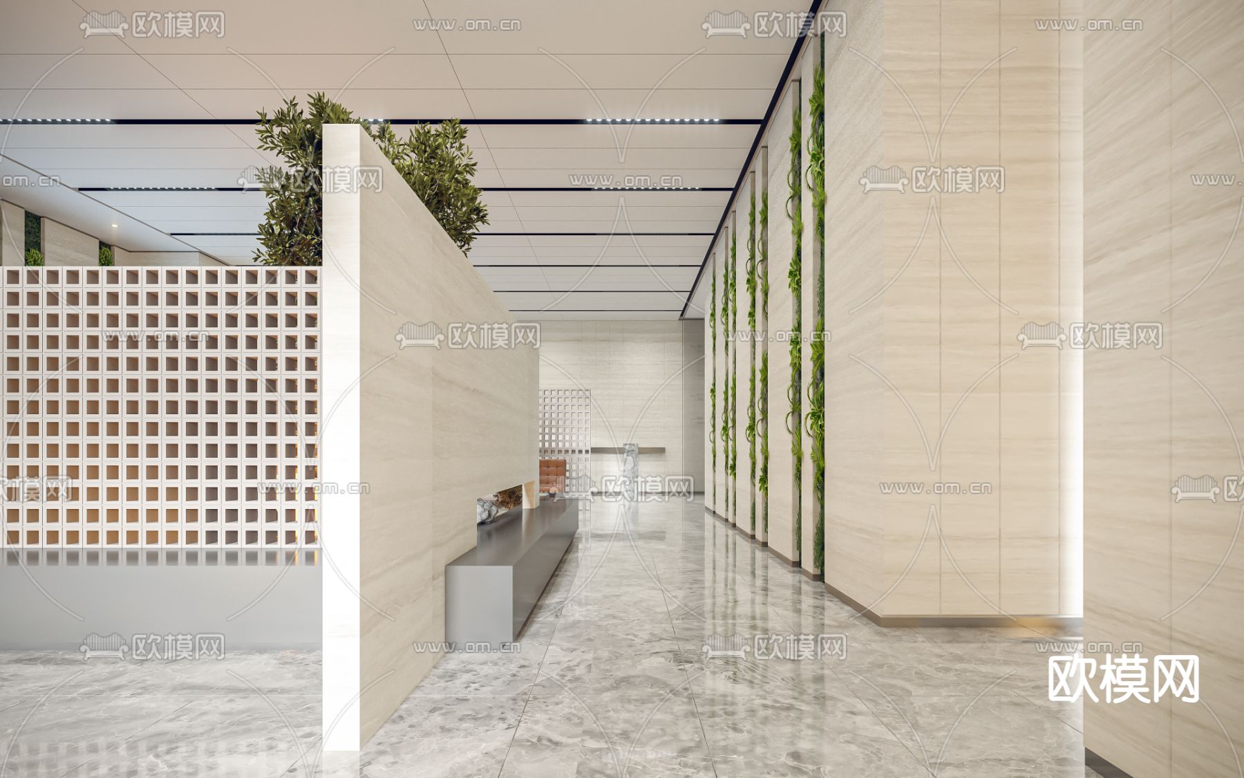 商务大堂3d模型下载（渲染图5）