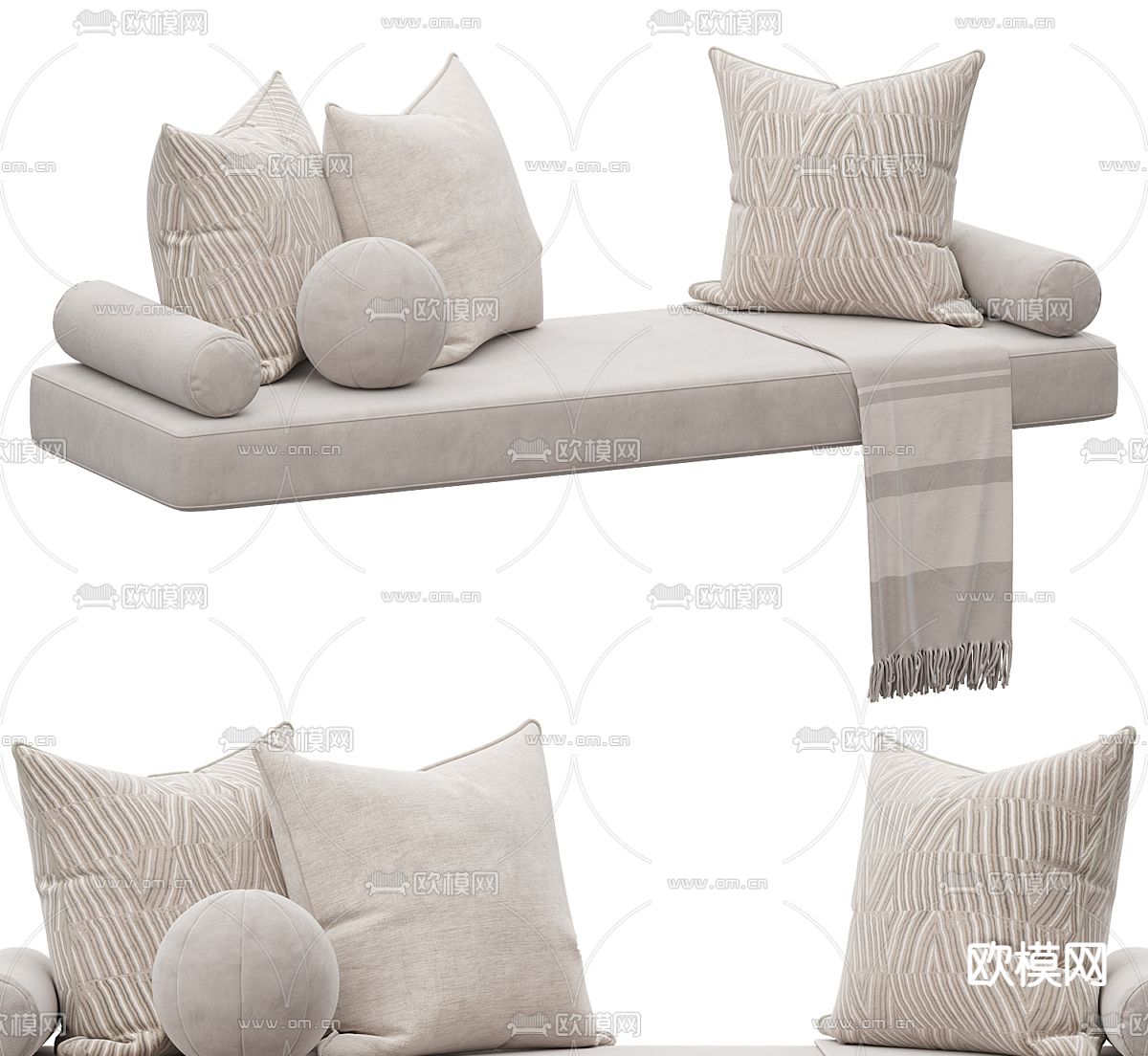垫子 飘窗坐垫 沙发垫3d模型下载（渲染图1）
