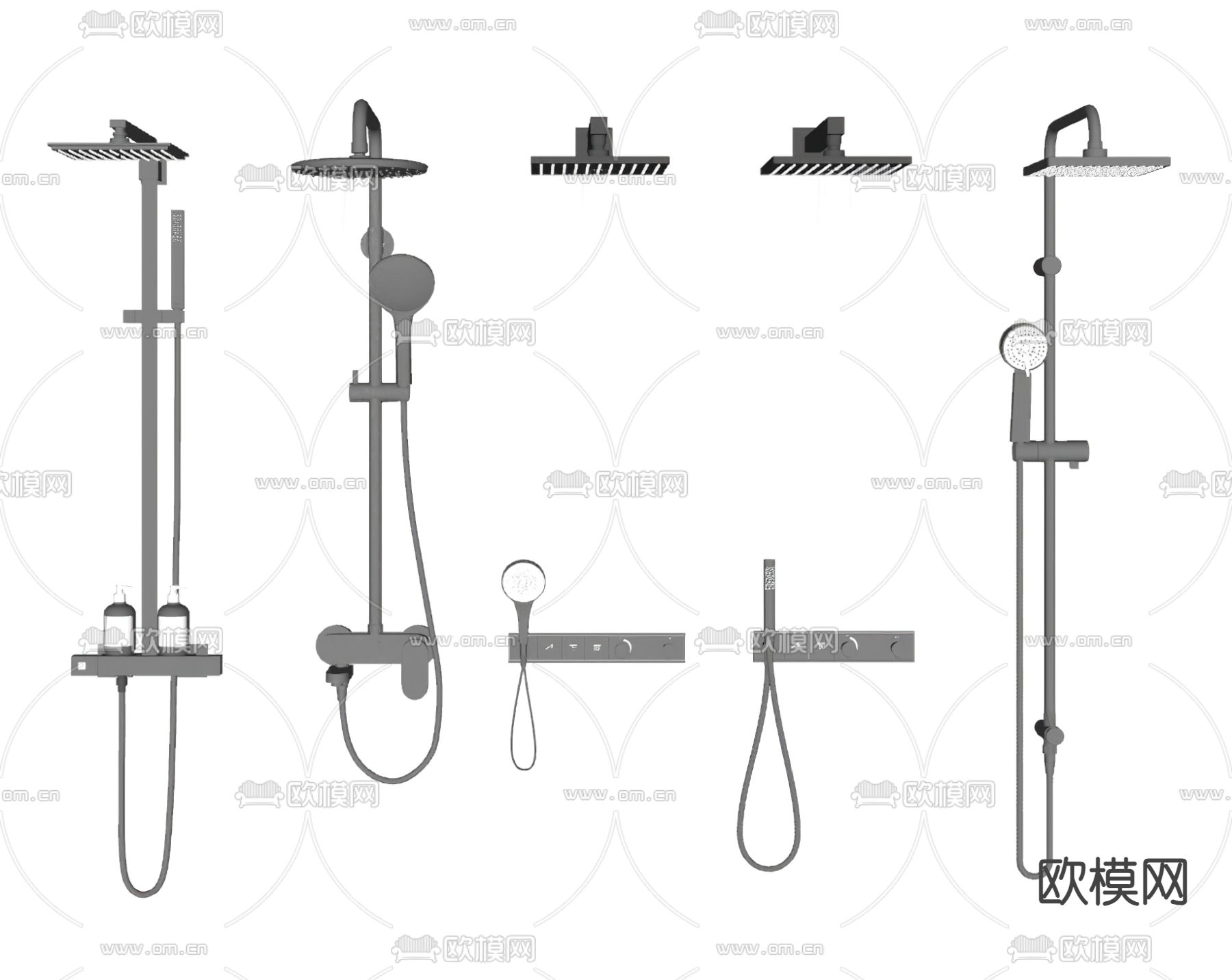 现代花洒su模型下载（渲染图2）