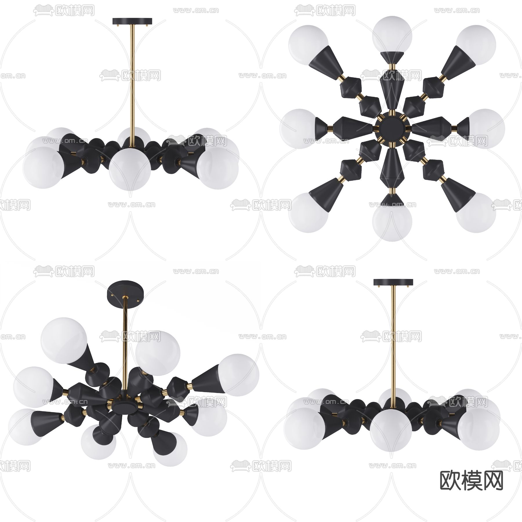 创意吊灯3d模型下载_ID14292933_3dmax免费模型-欧模网
