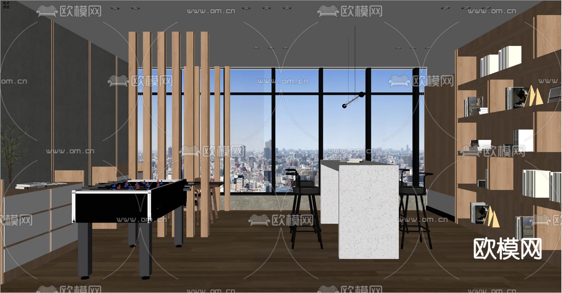 休息活动室su模型下载（渲染图2）