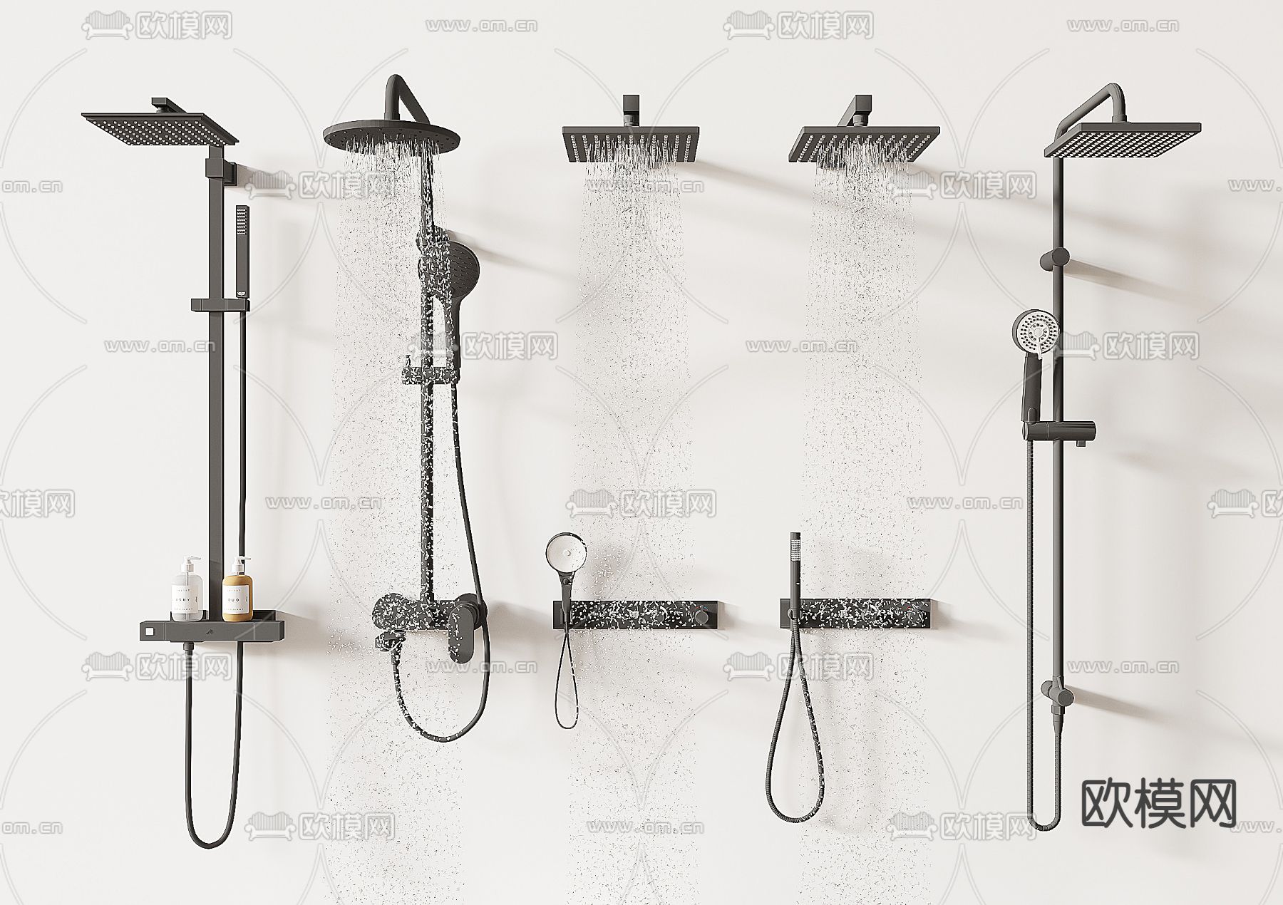 现代花洒su模型下载（渲染图1）