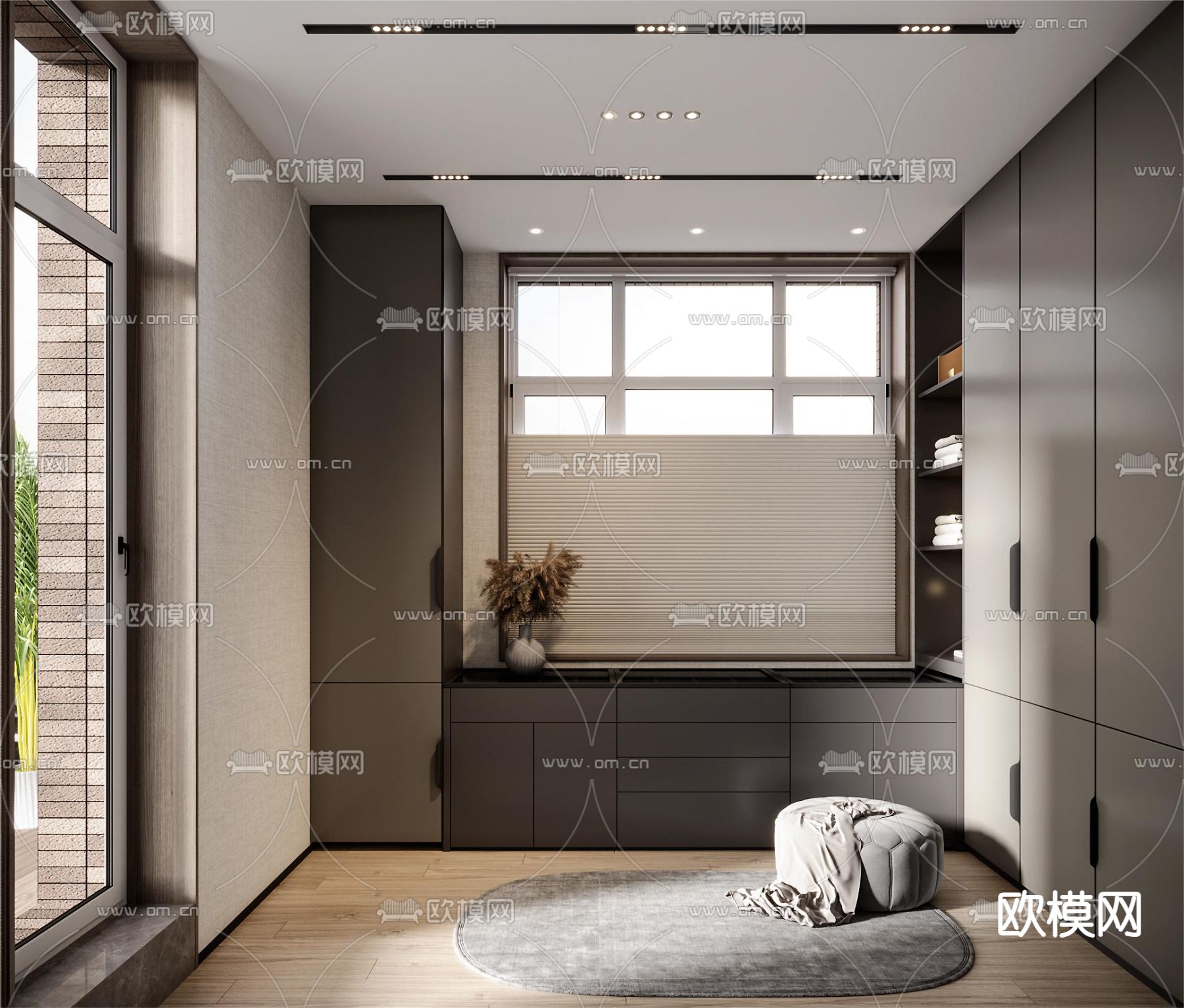 现代衣帽间3d模型下载（渲染图2）