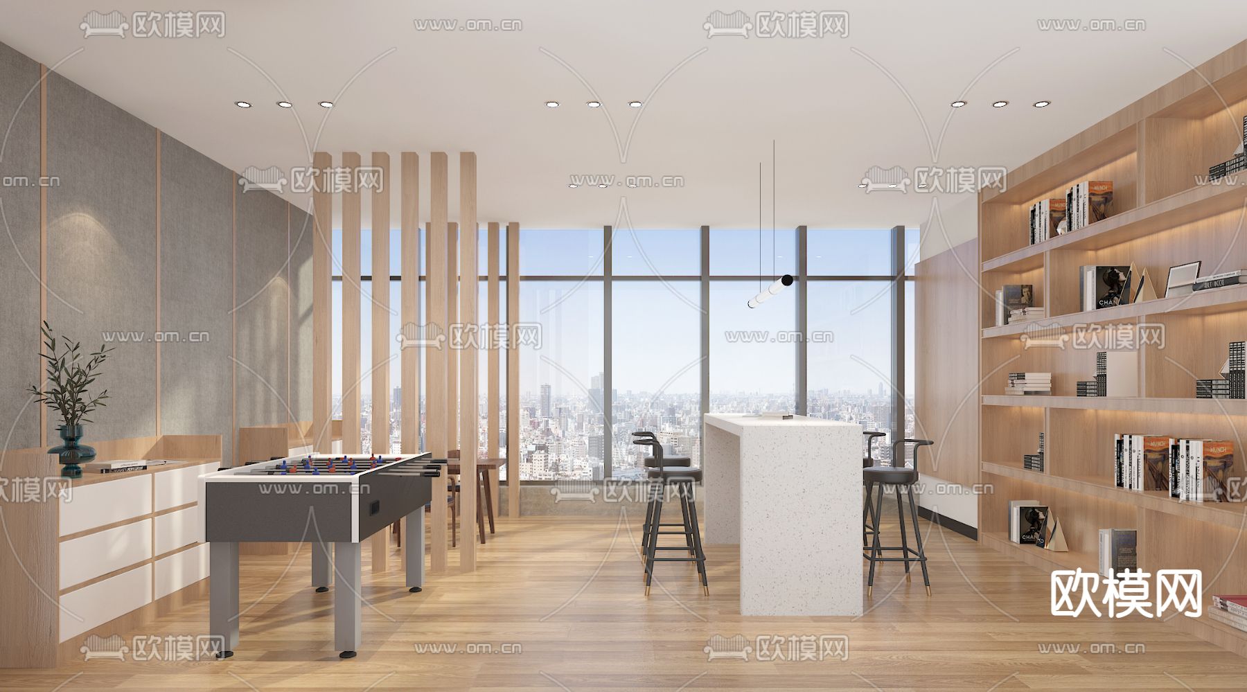 休息活动室su模型下载（渲染图1）